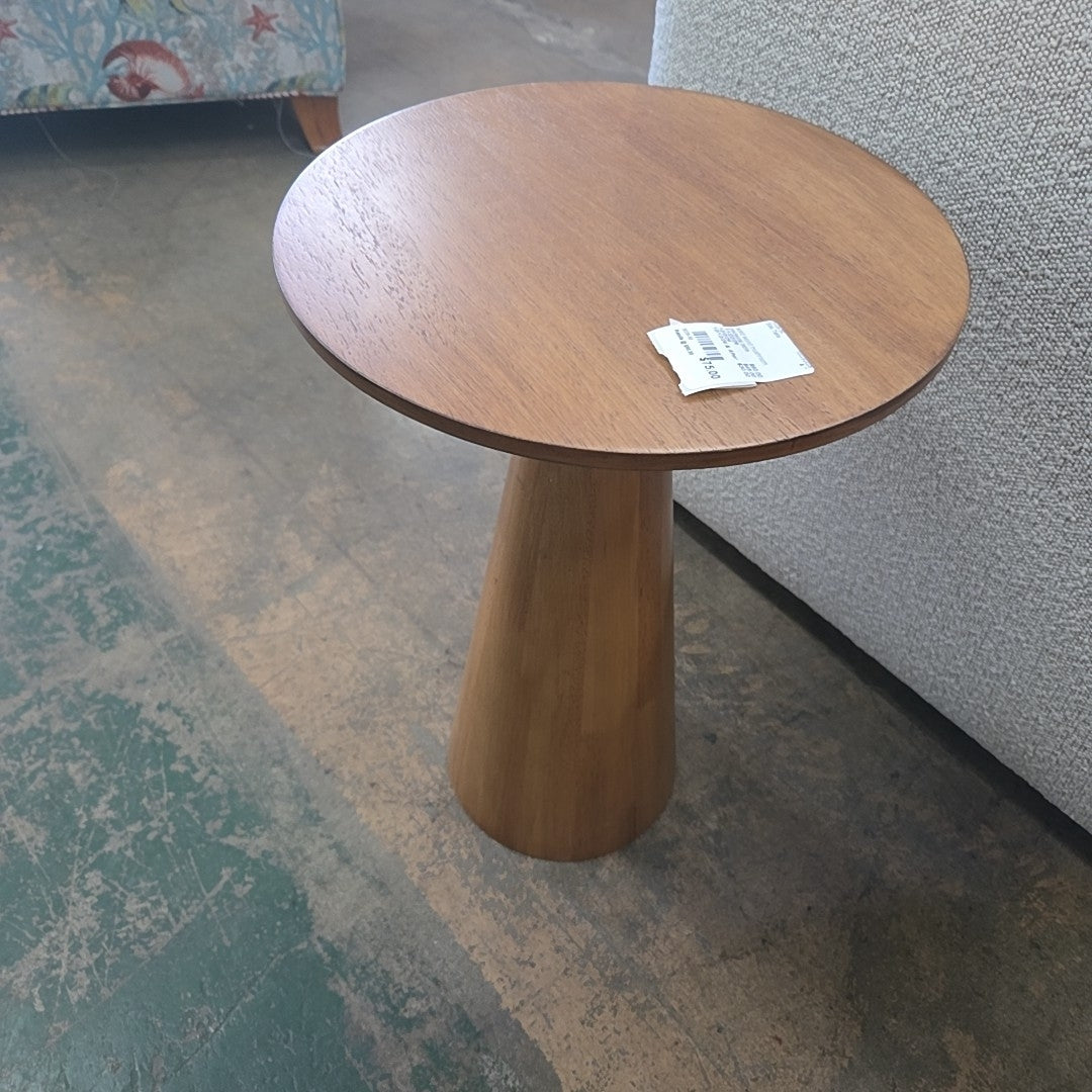solid wood mushroom pedestal table