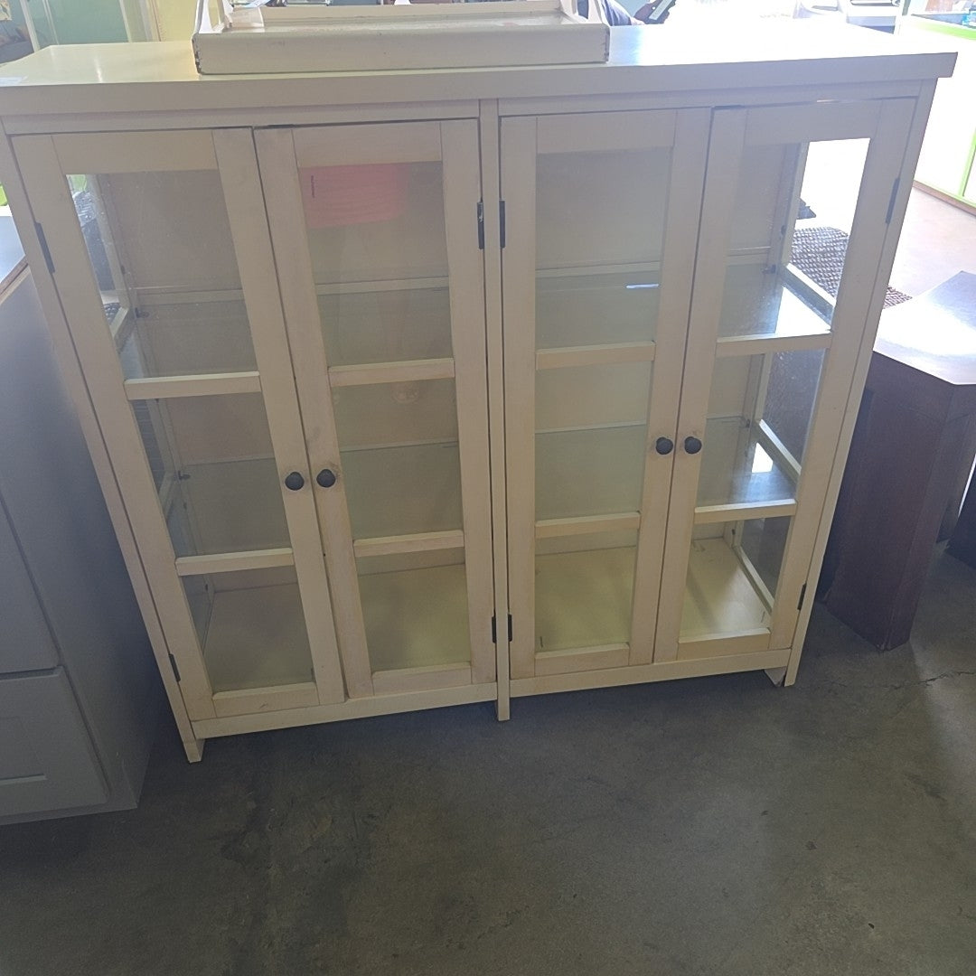 storage cabinet 2 door w/ glass shelves