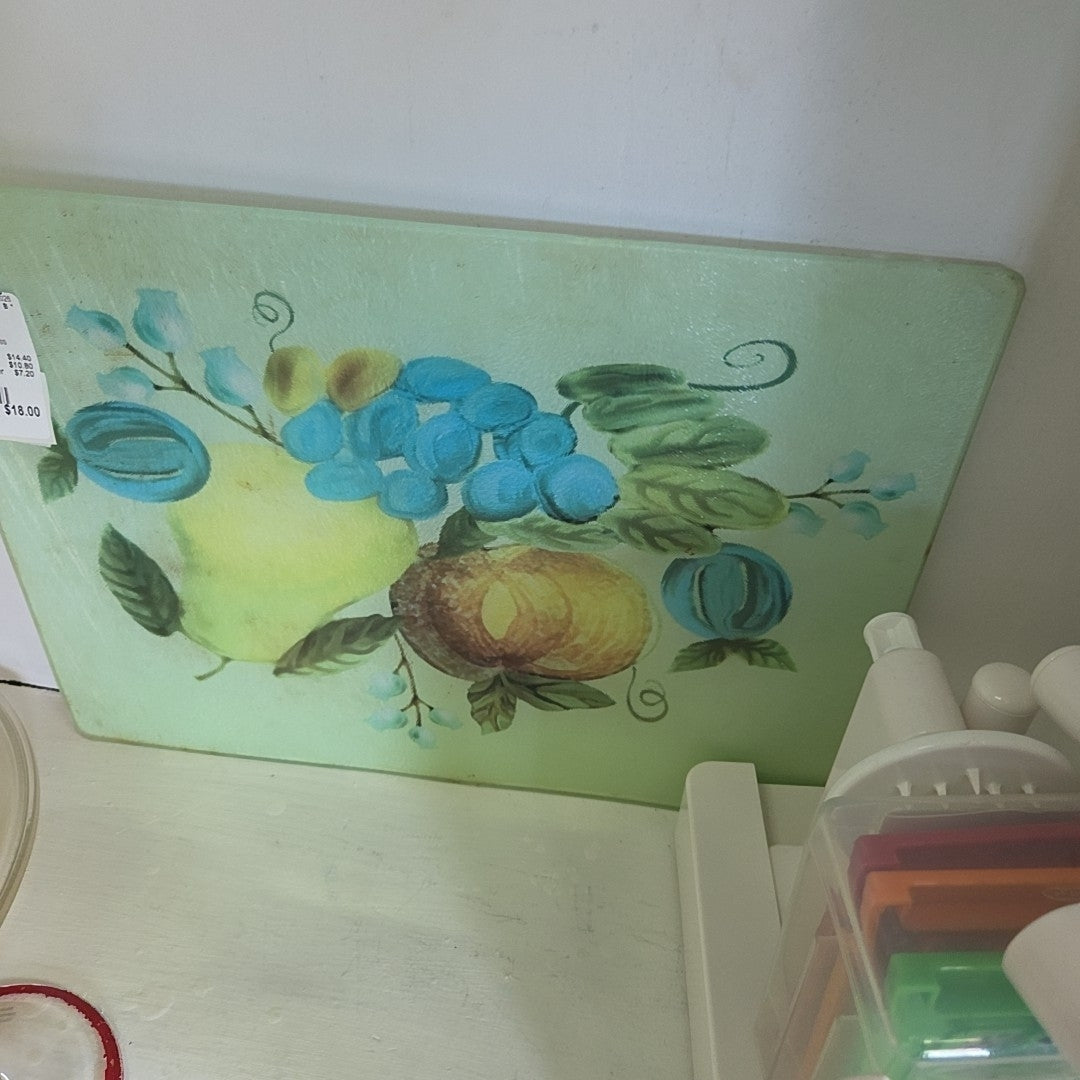 Vintage textured glass cutting board