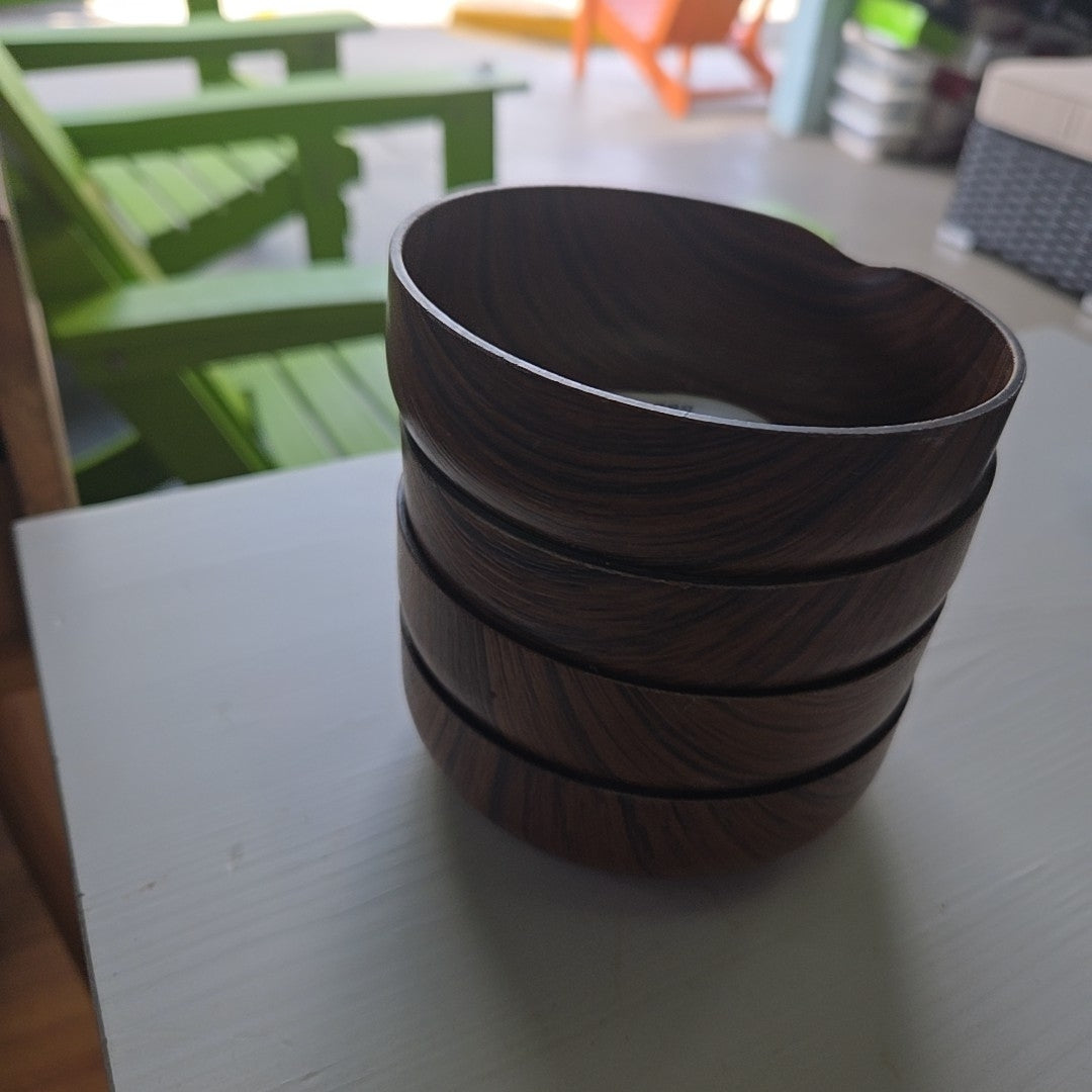 4- faux wood bowls