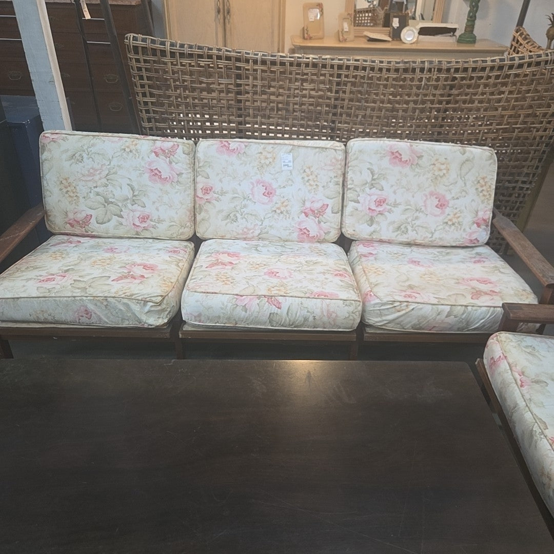 floral wooden sofa