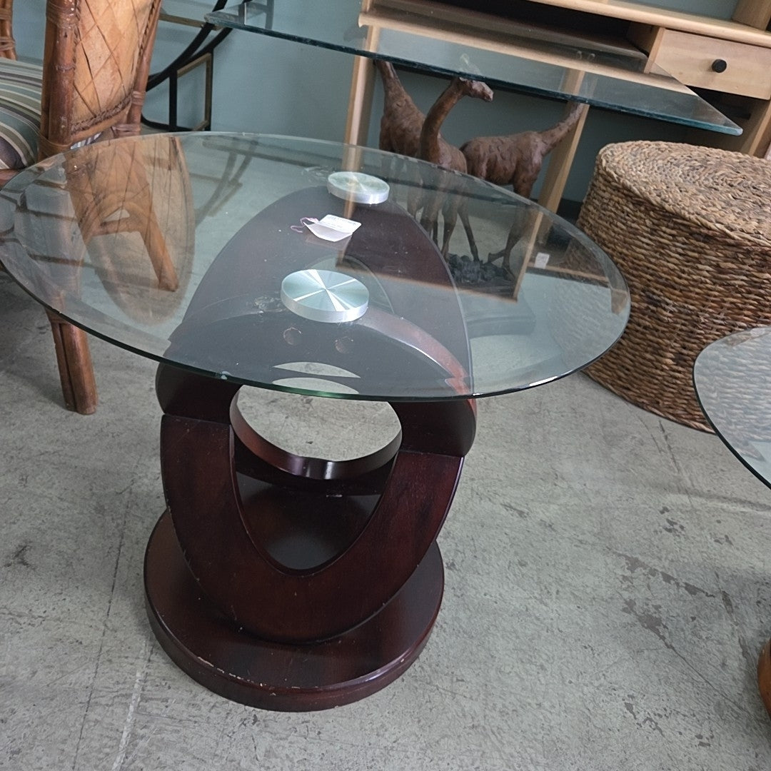 glass top side Table
