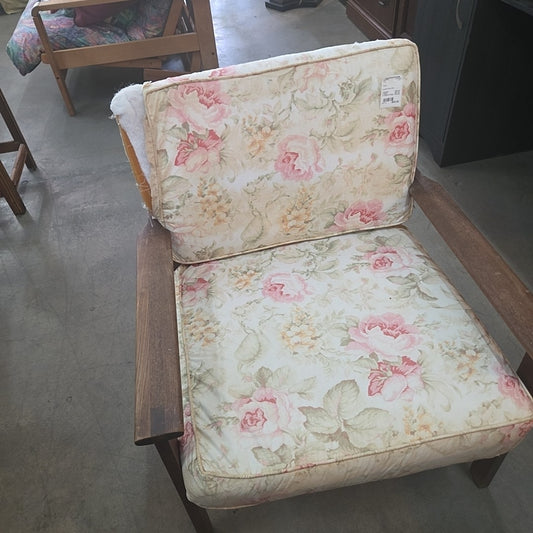 wooden floral chair