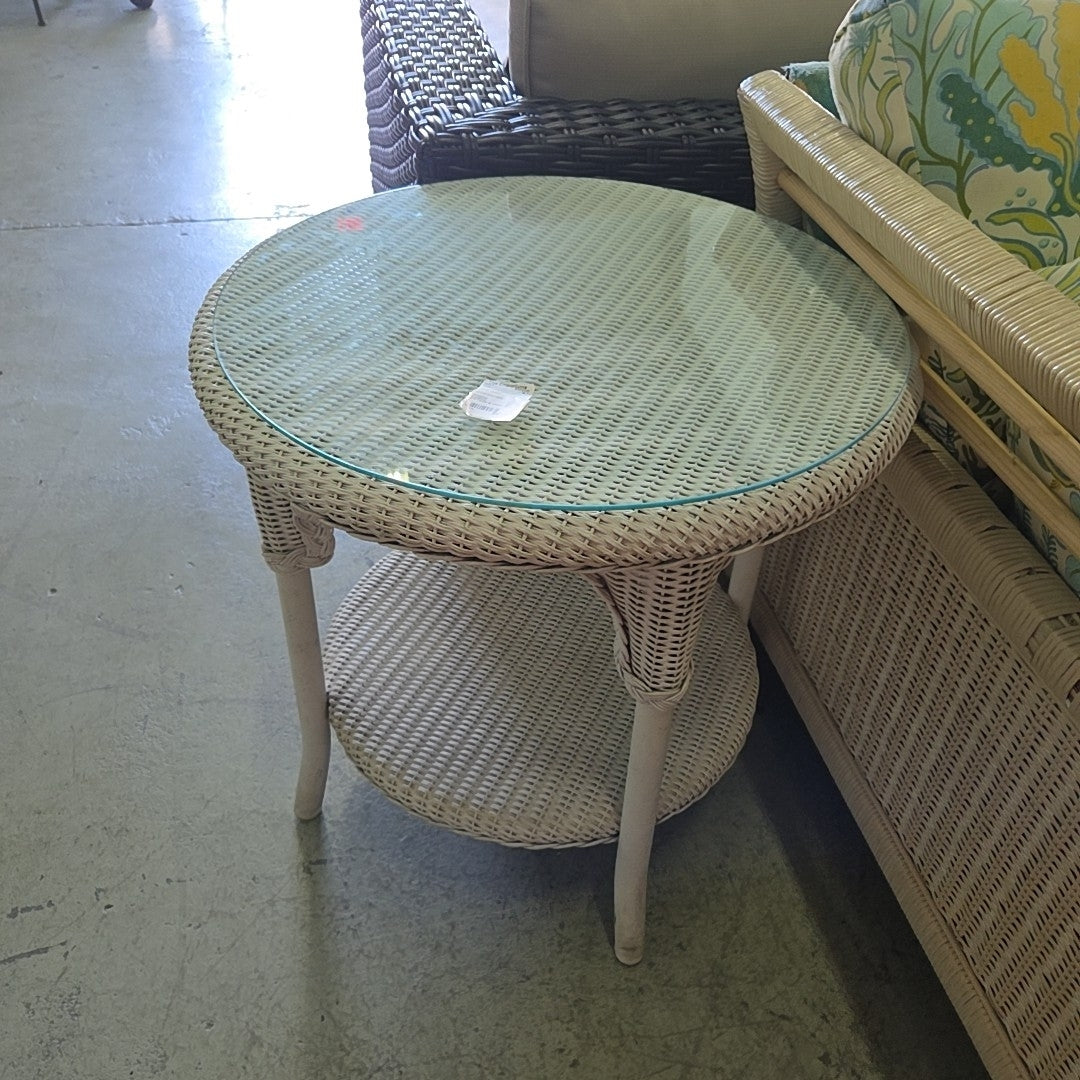 wicker side table