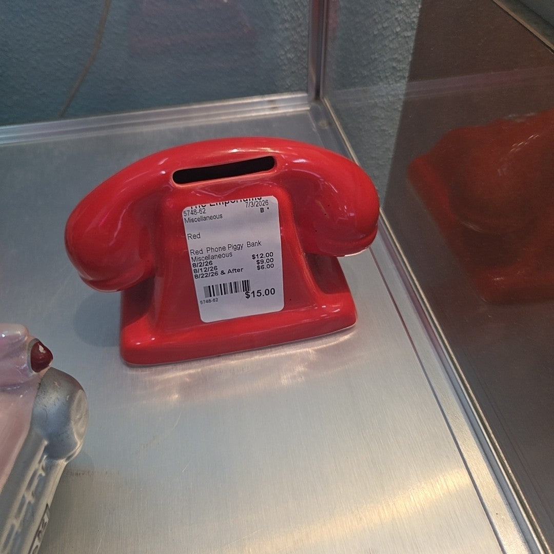 Red  Phone Piggy  Bank Miscellaneous