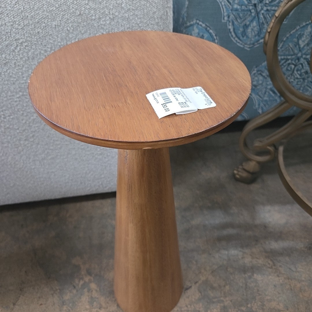 solid wood mushroom pedestal table (small)