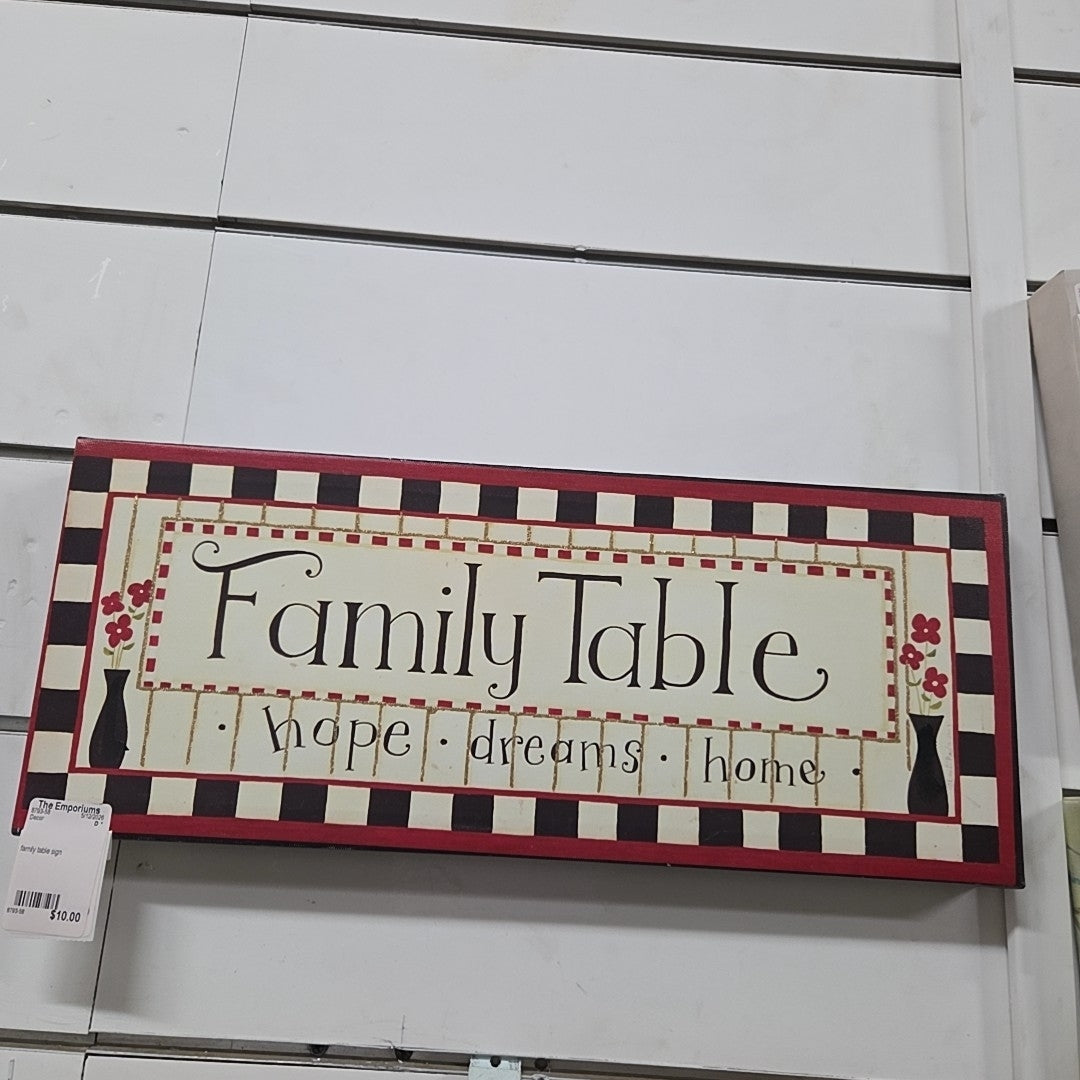 family table sign
