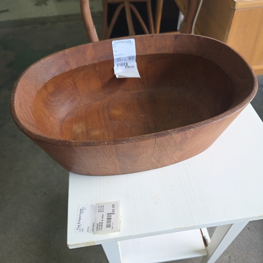 teak oval bowl