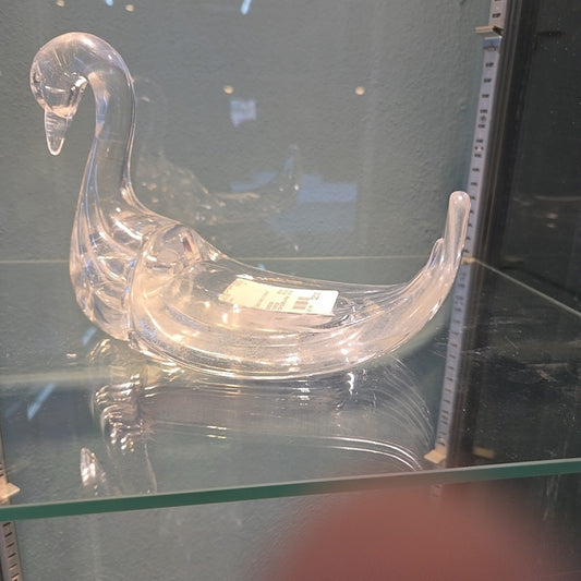 Glass swan ornament