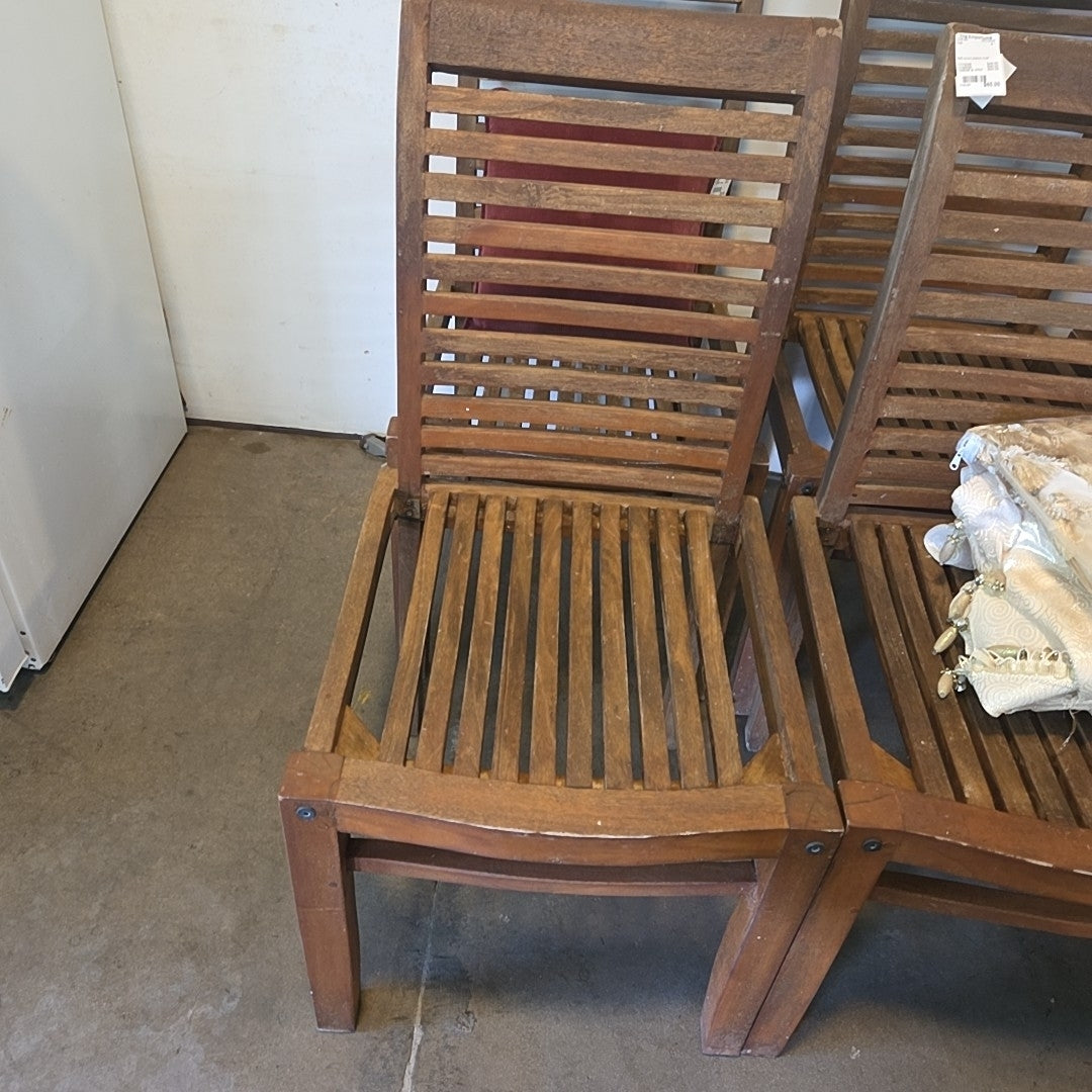 teak wood slatted chair