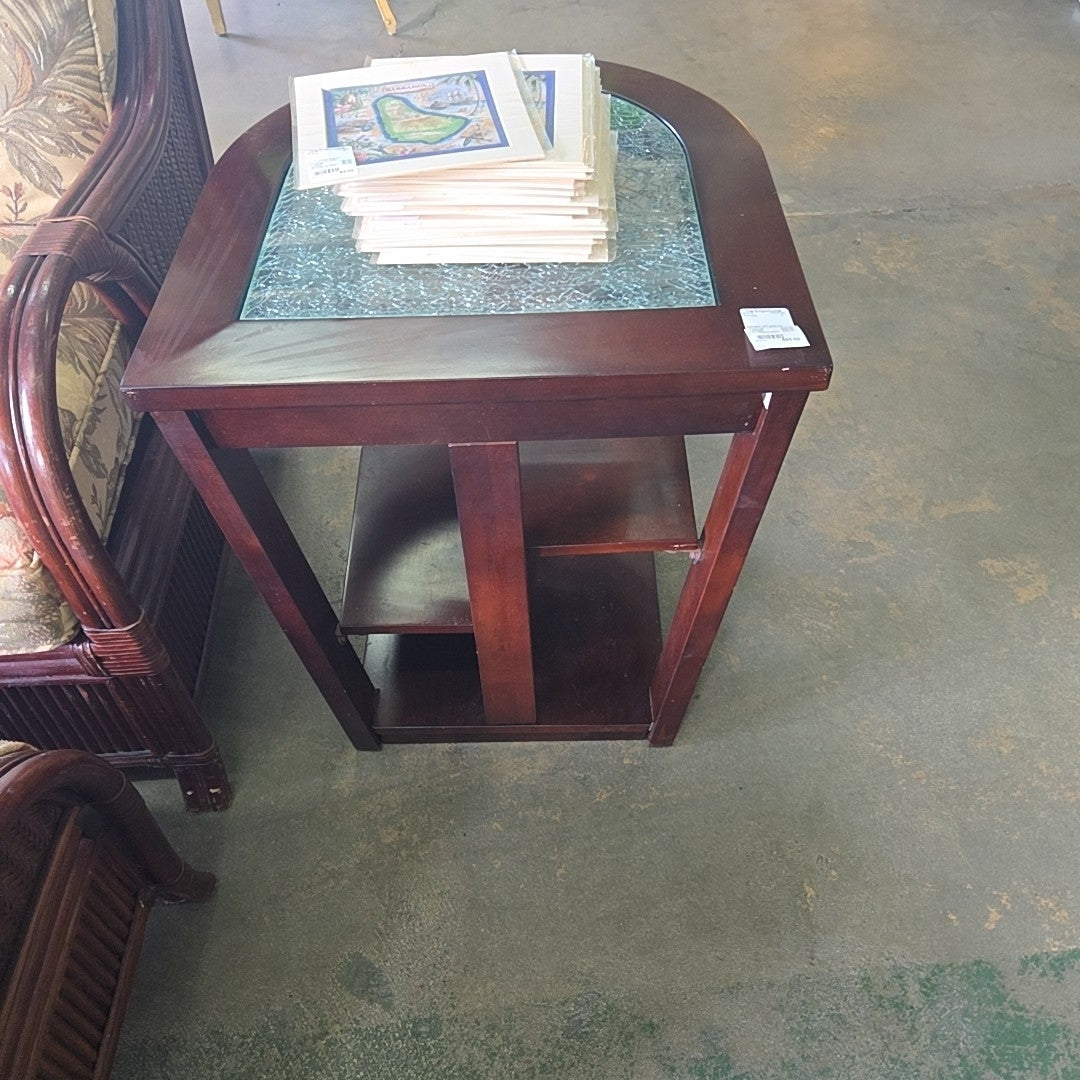 end table with glass top