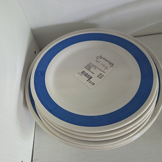 blue banded rimmed plate